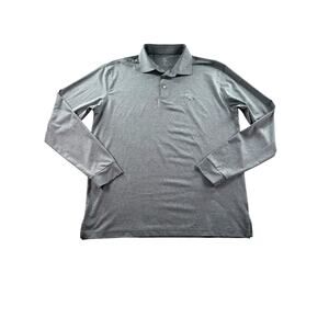 Rhoback Long Sleeve Grey Polo Shirt Mens L Performance Business Golf